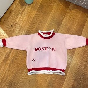 Knit Boston baseball sweater - 12m girl, EUC